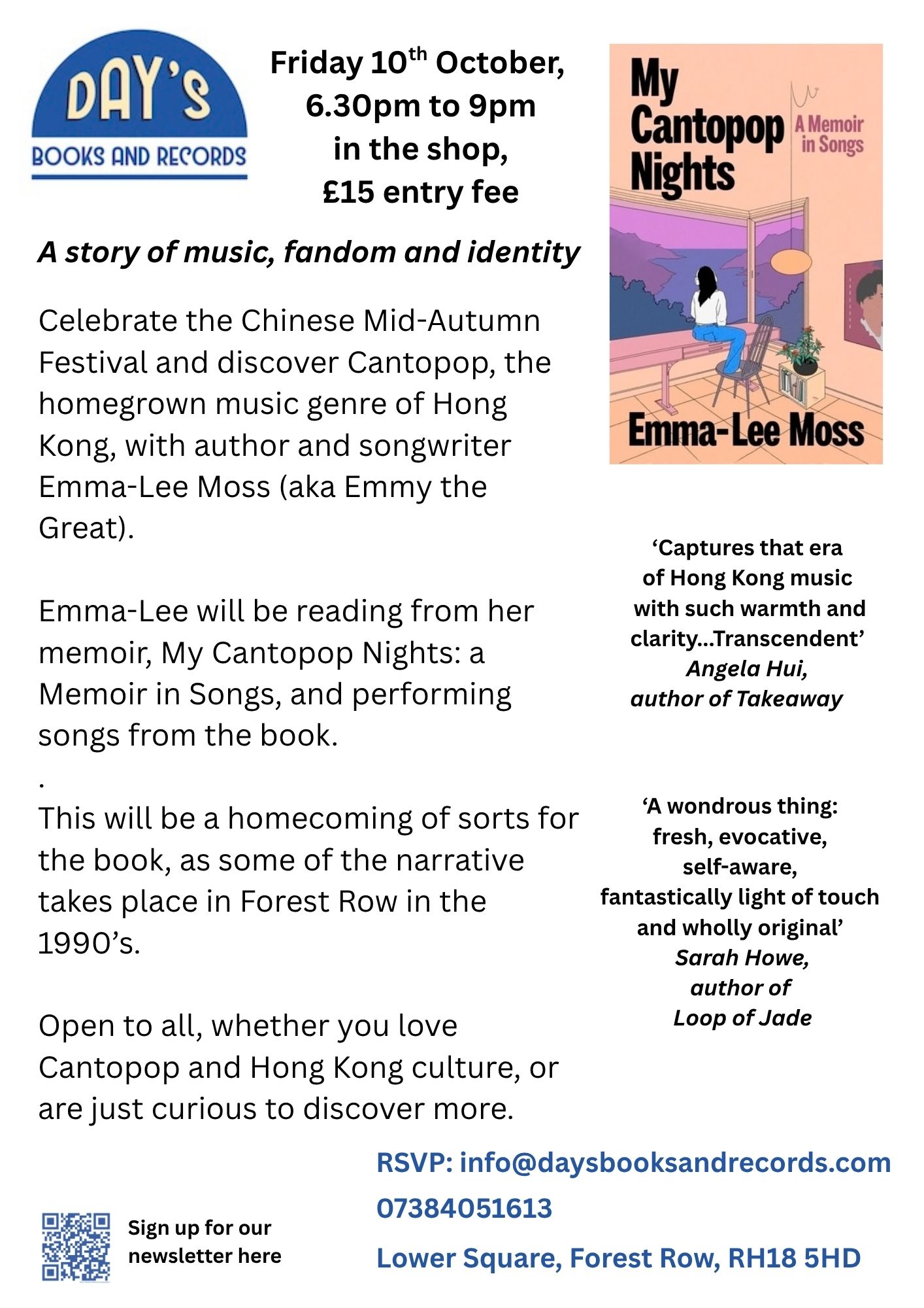 My Cantopop Nights: an evening with Emma-Lee Moss